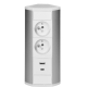 GNIAZDO MEBLOWE PODWÓJNE ORNO OR-GM-9039/W-G 2xUSB